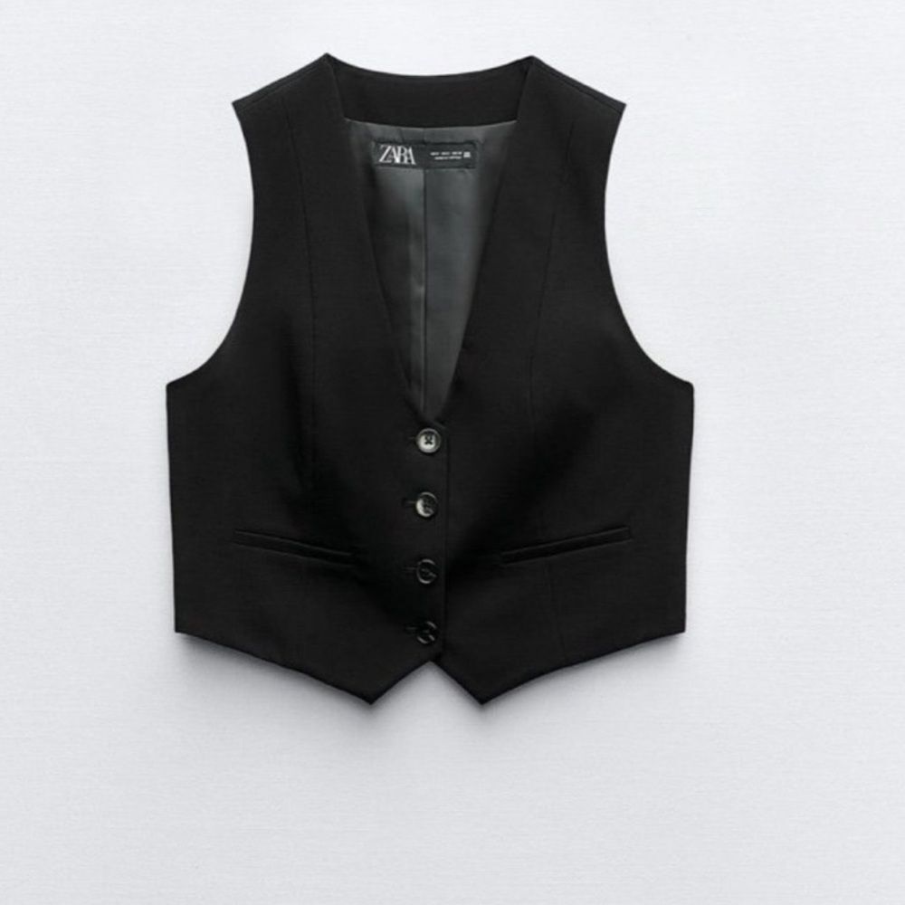 Zara Black Vest Lined Blazer Size XS - Picture 7 of 11